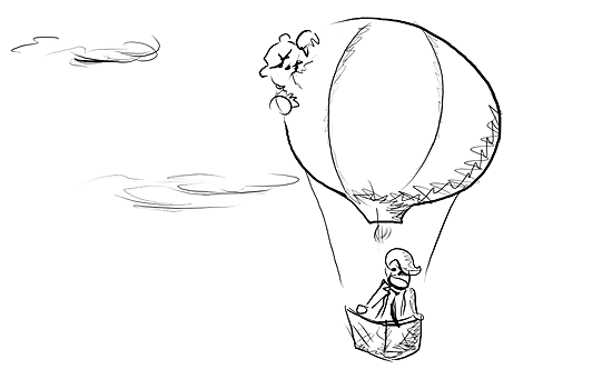 Conan VS Bear: hot air balloon