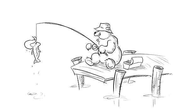 Conan VS Bear: fishing